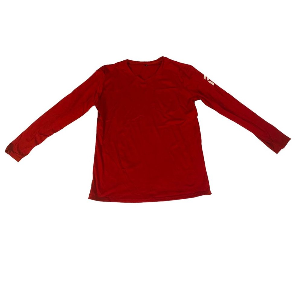 Men Sz S Long Sleeve V-Neck Red